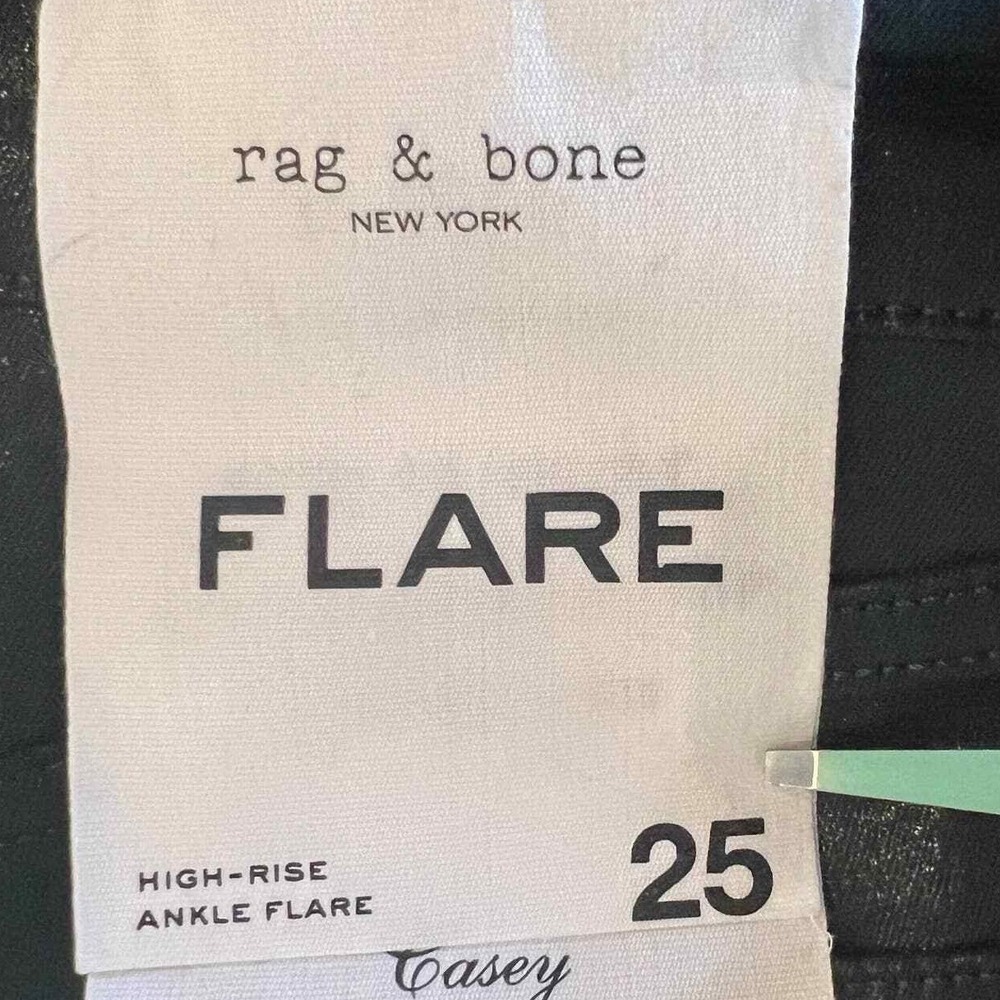 Rag Bone Casey High Rise Ankle Flare Faux Leather Pants Black Size 25 - Picture 12 of 16